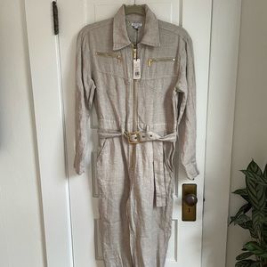 WeWoreWhat Linen Pants Jumpsuit Utility Suit